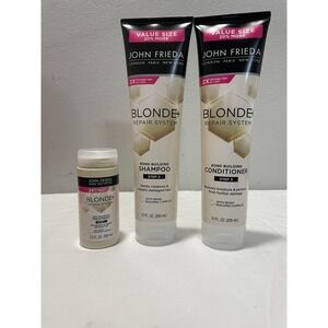 John Frieda Blonde+ Repair System Pre-Shampoo, Shampoo & Conditioner Steps 1,2,3